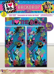 I love 80s Party 3pc Backdrop retro theme photo booth fun accessory decor banner