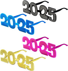 New Years Eve Party Supplies Decorations 2025-8PCS, NYE Glasses Party Favors