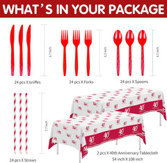 40Th Anniversary Decorations Tableware – Ruby 40Th Wedding Anniversary Party Sup