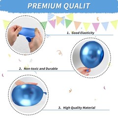 Blue Silver Balloons, Pearl Navy Blue Balloons Metallic light Blue and Silver…