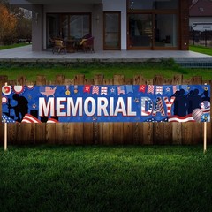 Large 9.8×1.6ft Memorial Day Banner, Memorial Day Decorations, Memorial Day Y…