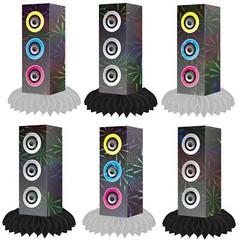 9 PCS 80s 90s Hip Hop Party Honeycomb Centerpieces Radio Boombox Decor