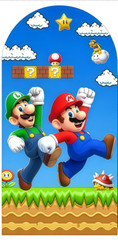 Super Mario Bros Arch Backdrop Cover Background Kids Birthday Party Banner Decor