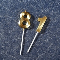 Gold Glitter 18 Cake Topper Candles – Smokeless & Eco-Friendly Party Decor