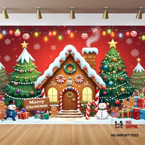 Christmas Gingerbread House 7x5ft Background – Christmas Gingerbread House