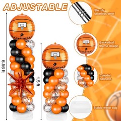 2 Sets Basketball Balloon Column Stand Kit Balloon Arch with Adjustable Stand…