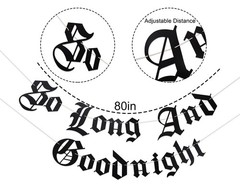 Gothic Letter So Long And Goodnight Banner – Funeral 30th Birthday Banner – E…