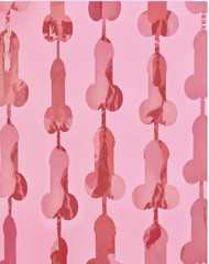 Rose Gold Bachelorette Party Penis Foil Curtain 2 Pcs 3×7 ft Metallic Fringe