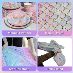 146pcs Meimaid Birthday Decorations Tableware Set, Baby Shower Decorations