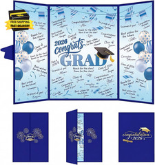 2026 Graduation Decorations Class of 2026 – Blue Graduation Guest Book Sign in B