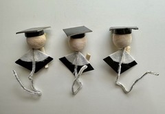 LOT Vintage GRADUATION Spun Cotton Head Boy Girl Chenille Picks/Stems