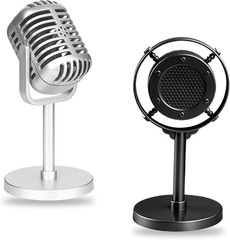 2 Pcs Retro Decor Microphone Prop, Toy Microphone, Vintage Decor, 2 Models Plas