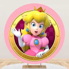 Round Princess Peach Backdrop Birthday Party Supplies Background Photo Booth