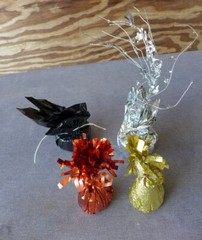 Lot of 4 Sparkly Red, Gold, Silver & Black Table Party Decoration Weights