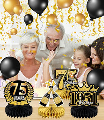 9 Pcs 75Th Birthday Decoration 75 Birthday Party Decorations for Men Women 75 Ye