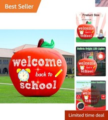 Cute Apple Inflatable Decoration: 4.9FT – Bright LED & Waterproof for Classrooms