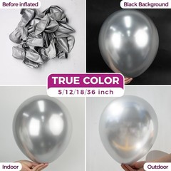 Metallic Silver Giant Balloons 36 Inch 8 Pack Jumbo Chrome Silver Balloons L…