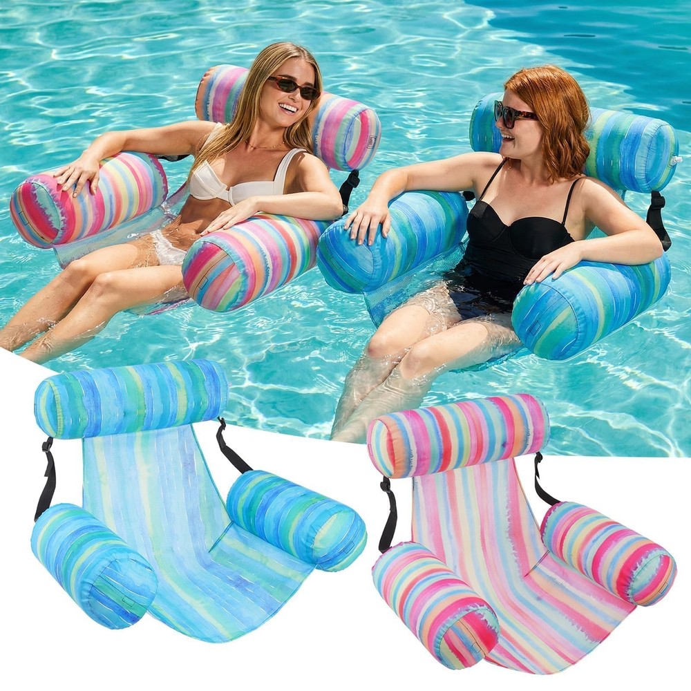Inflatable Pool Float Chair – 2 Pack Pool Floats Adult Heavy Duty, Water Floa…