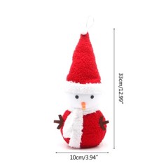 Christmas Ornament Plush Snowman for Doll with Scarf and Hat Miniature Figurine