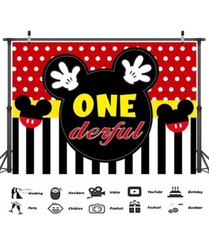 Cartoon Mouse 1st Birthday Party Decorations,Mickey Themed Party Supplies Includ