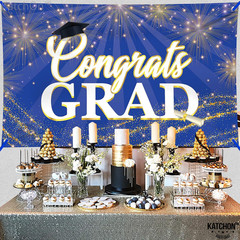 Graduation Decorations 2026 Congrats Grad Banner – 72X44 Inch, Blue Graduation B