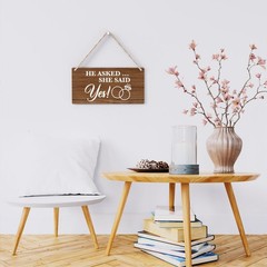 Rustic Wedding Sign She Said Yes, Engagement Wedding Photo Props Sign, Weddin…