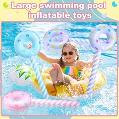 6 Pcs Inflatable Donut Balloons 33 Inch Candy Party Decorations Pool Float