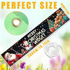 Santa Gift Tree Banner 78.7 x 17.7 Inch Christmas Tree and Presents Scene on …