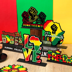 6 Pcs Juneteenth Table Decorations Black History Month Wooden Centerpieces Afric