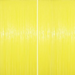 2 Pack Retro Green Foil Fringe Backdrop Curtains Tinsel Streamers Party