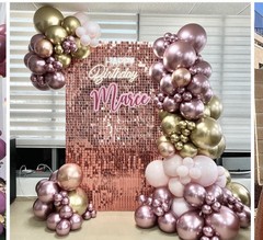 30 Piece Rose Gold Shimmering Wall Backdrop For Birthday Decoration