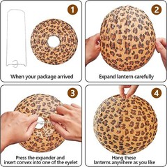 Mudder Jungle Animal Print Paper Lanterns Safari Hanging Lantern…
