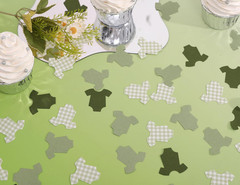 Green Bodysuit Confetti – Green Gingham Baby Shower Confetti,Baby Shower Decorat