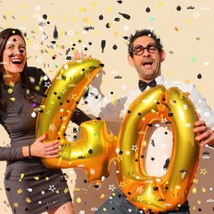 3000 PCS Number 40 Birthday Confetti Black Gold Silver Table Decoration