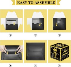 3pcs 60th Birthday Decorations Boxes for Men Women, Black Gold Happy 60 Birth…