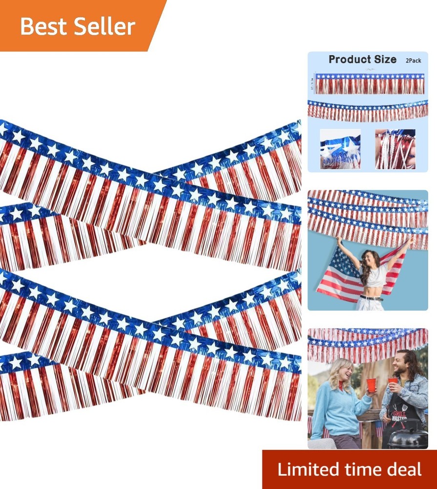 Create Festive Vibes: Durable 10FT Red, White & Blue Streamers for 4th of July