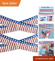 Create Festive Vibes: Durable 10FT Red, White & Blue Streamers for 4th of July