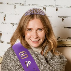 Vovii 60th Birthday Sash and Tiara, Purple 1 Count (Pack of 1),