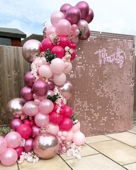Pink Balloons Set,60pcs 12 inch Metallic Pearl Pink, Hot & Pastel Pink Latex …