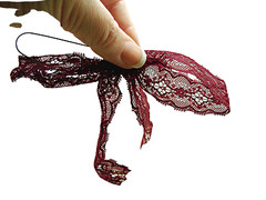 Lace Bows Christmas Wedding & Party Decorations 48 Pieces Burgundy Off White