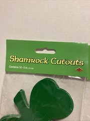 St Patrick’s Shamrock Cutouts 5” by Beistle Creation Printed 2 Sides 2001 New-2