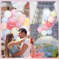 Sratte 100 Pcs 12 Inch Smile Face Balloons Assorted Pastel Unicorn Rainbow Mo…