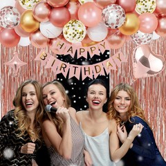 51st Rose Gold Birthday Party Decorations for Women, Rose Gold Happy Birthday…