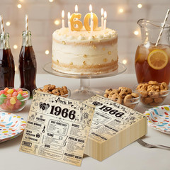 60Th Birthday Party Decorations – 50 Pcs Vintage Newspaper Back in 1966 Paper De