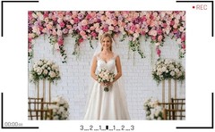 7x5ft White Brick Wall Floral Backdrop with Hanging Flowers – Spring Garden