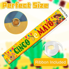 Cinco De Mayo Banner, Large 5 De Mayo Decorations Banner, Mexican Fiesta Cinco D