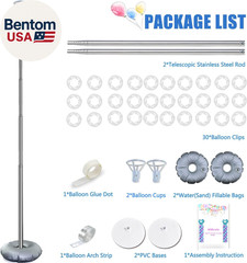 Balloon Column Stand Kit Set of 2, 7Ft Height Adjustable Balloon Arch Kit, Metal