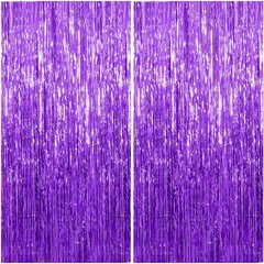 2 Pack Fringe Curtains Foil Shiny Fringe Backdrop Tinsel Door Streamers Foil …
