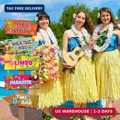 20 Pieces Luau Party Decorations Hawaiian Party Welcome Sign Summer Tropical Par