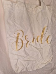 Bundle 2 Bride Totes The Knot & Canvas Gold Glitter Bachelorette Bride Bag Set 2